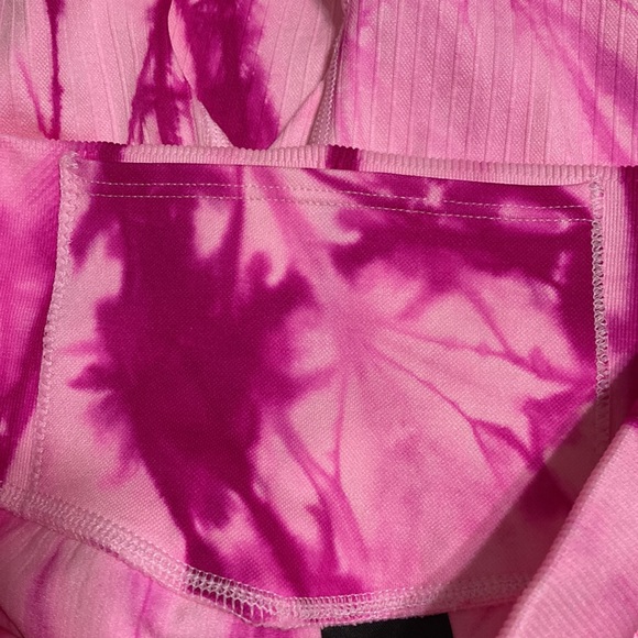 NWT Pink Seamless High Waist 7/8 Workout Tight - Pink Daisy Spiral Tie Dye - Picture 10 of 13